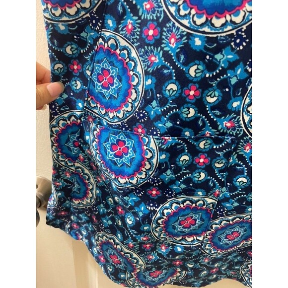 Vera Bradley Medical Scrub Top Large Women Floral Pockets Short Sleeve Blue PINK - Picture 4 of 8